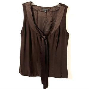 Banana Republic Silk Tank Top Blouse Sz Med Chocolate Brown QuietLuxury